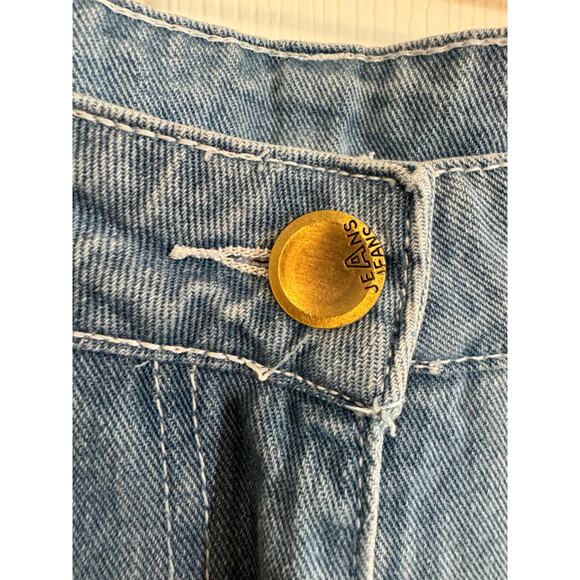 Light Wash Wide-Leg Cargo Jeans - 90s Y2K Aesthetic- Med - Picture 5 of 8